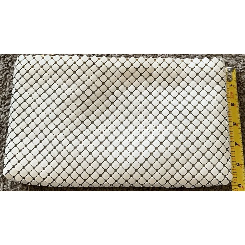 Vintage Whiting & Davis White Mesh Clutch Bag